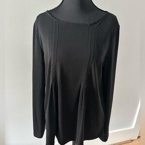 Banana Republic Black Relaxed Pleated Blouse